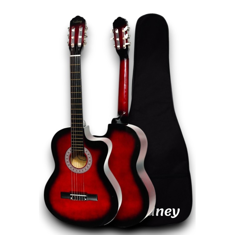 Sidney SC-3900RDS 4/4 Größe Cutaway Etui Konzertgitarre