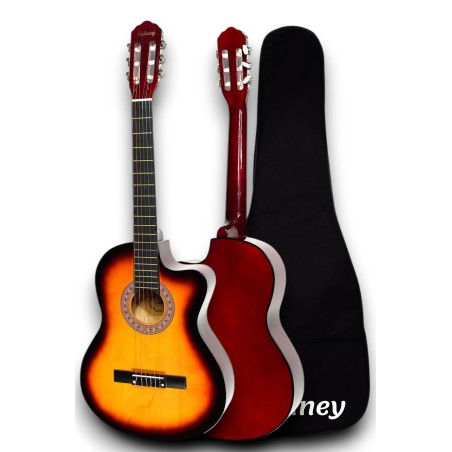 Sidney SC-3900SB 4/4 Größe Cutaway Etui Konzertgitarre