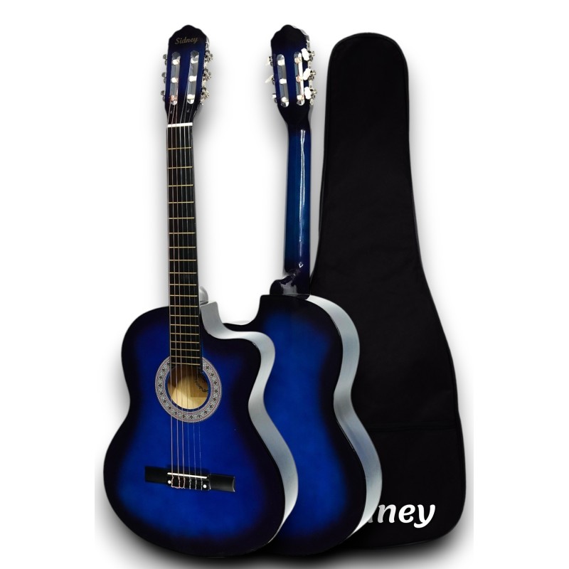 Sidney SC-3900BLS 4/4 Größe Cutaway Etui Konzertgitarre